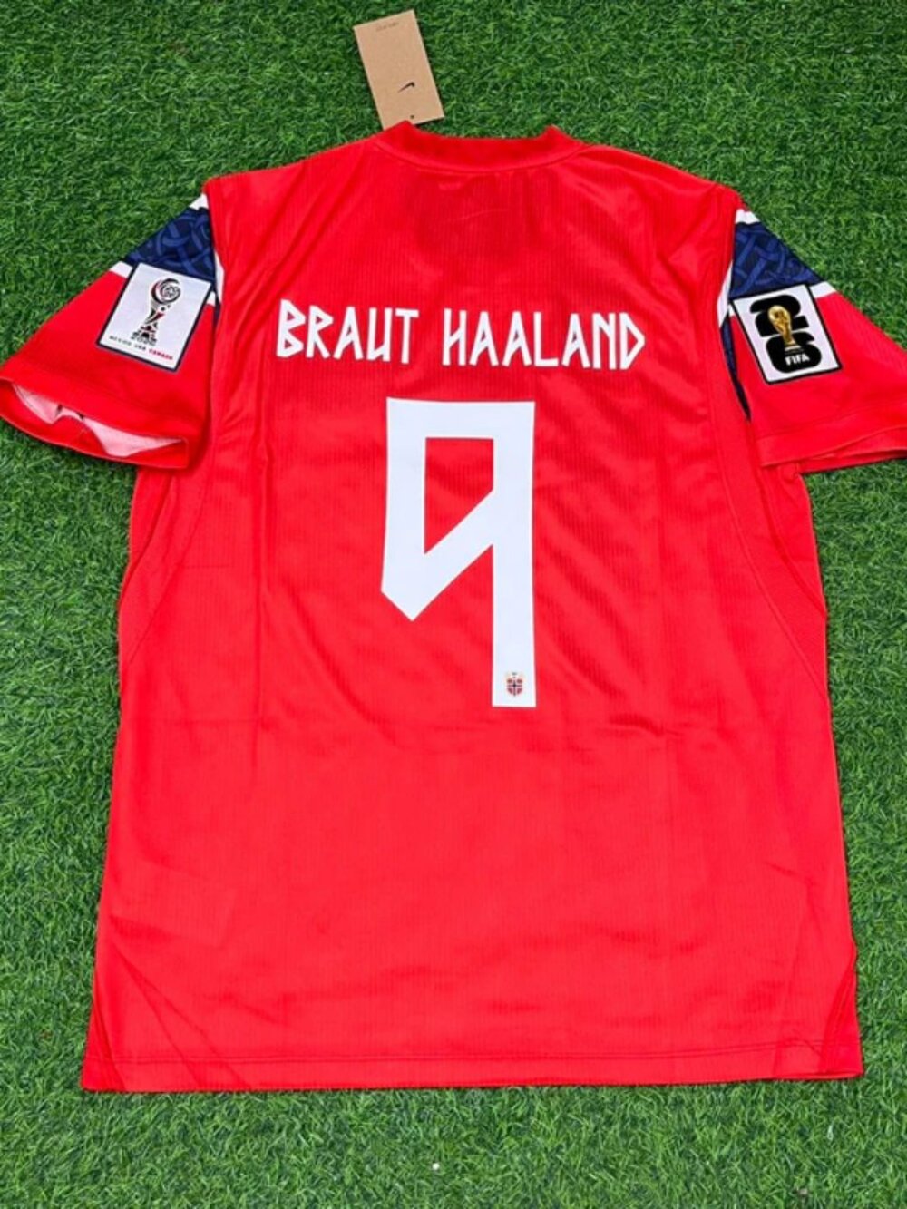 Erling Haåland Gamewear jérsey WC 2026 Home Red Match shirt - Picture 2 of 3